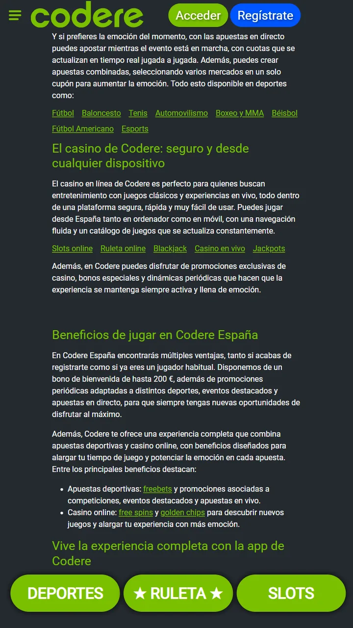 Codere — casa de apuestas